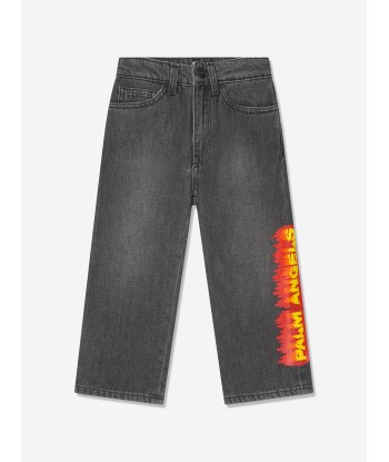 Palm Angels Boys Flames Logo Jeans in Black 2 - 3 jours ouvrés.