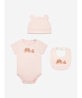 Palm Angels Baby Girls Bodysuit Gift Set in Pink basket pas cher