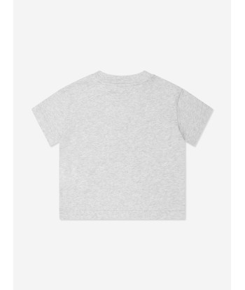 Palm Angels Girls Flames Logo T-Shirt in Grey Par le système avancé 