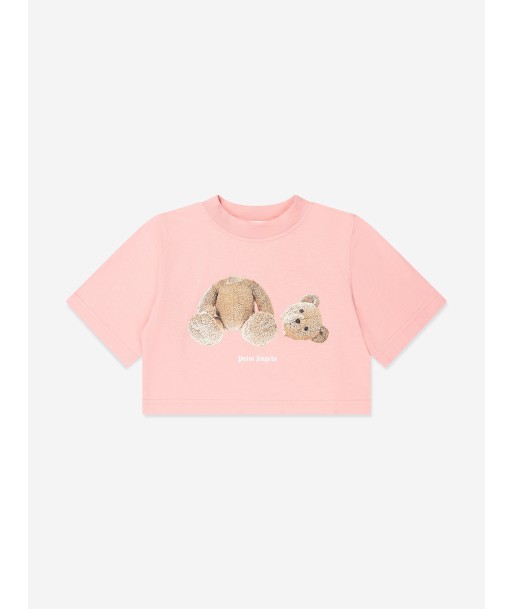 Palm Angels Girls Bear Cropped T-Shirt in Pink une grave pollution 