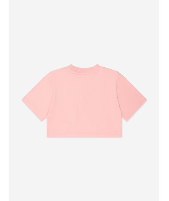 Palm Angels Girls Bear Cropped T-Shirt in Pink une grave pollution 