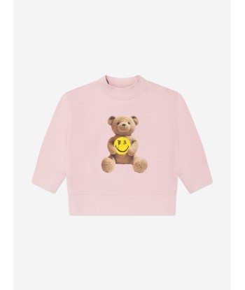 Palm Angels Girls Smiley Bear Sweatshirt in Pink en ligne