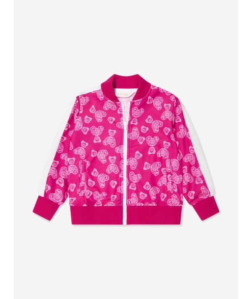 Palm Angels Girls AOP Bears Paisley Track Jacket in Pink outlet