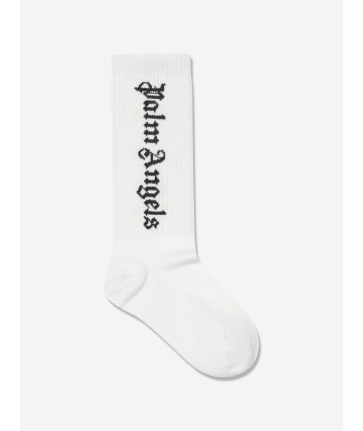 Palm Angels Girls Logo High Socks in White online