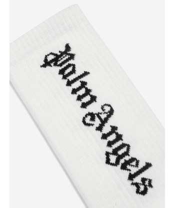 Palm Angels Girls Logo High Socks in White online