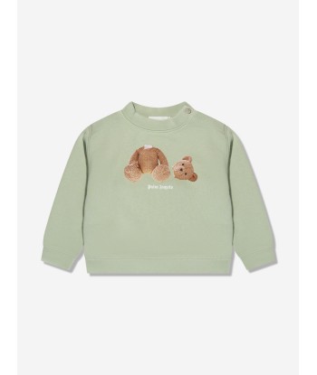 Palm Angels Baby Girls Bear Sweatshirt in Green est présent 