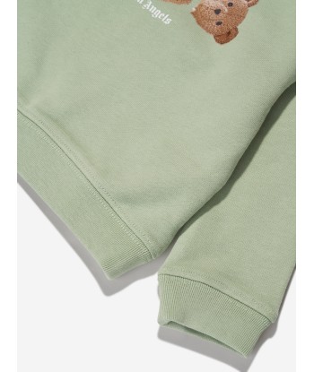 Palm Angels Baby Girls Bear Sweatshirt in Green est présent 