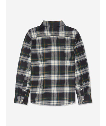 Ralph Lauren Girls Plaid Ruffle Shirt in Green paiement sécurisé