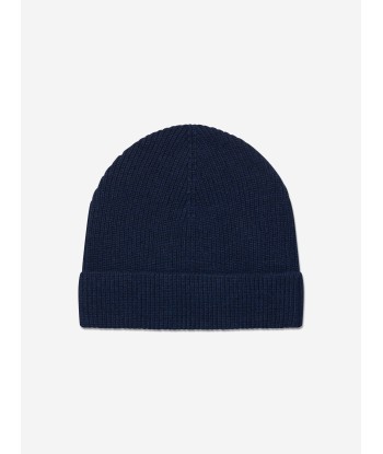 Palm Angels Girls Logo Beanie Hat in Navy En savoir plus