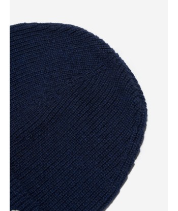 Palm Angels Girls Logo Beanie Hat in Navy En savoir plus