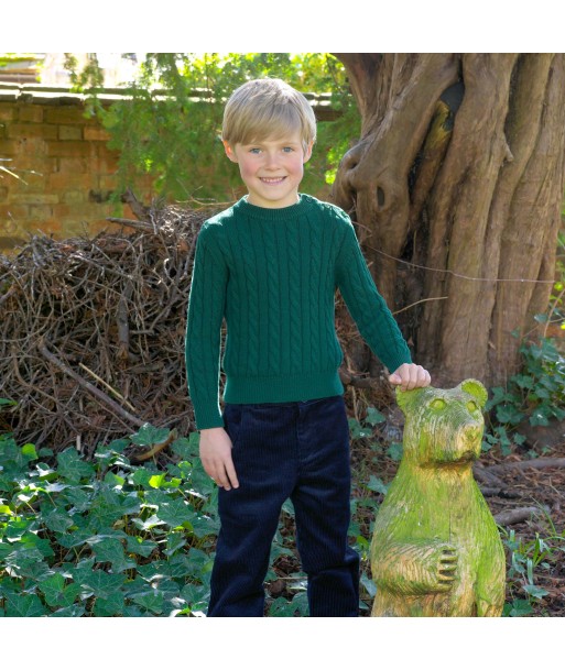 Rachel Riley Boys cable Knit Jumper in Green Fin de série