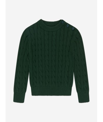 Rachel Riley Boys cable Knit Jumper in Green Fin de série