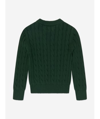 Rachel Riley Boys cable Knit Jumper in Green Fin de série