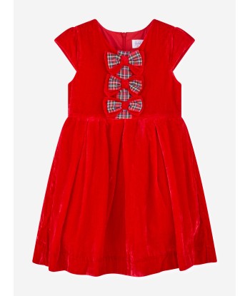 Rachel Riley Girls Tartan Bow Velvet Dress in Red Toutes les collections ici