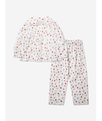 Rachel Riley Girls Floral Bear Pyjamas in Ivory Faites des économies