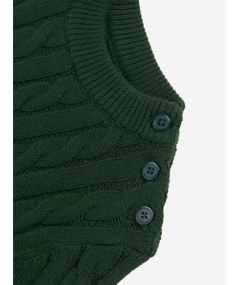 Rachel Riley Boys cable Knit Jumper in Green Fin de série