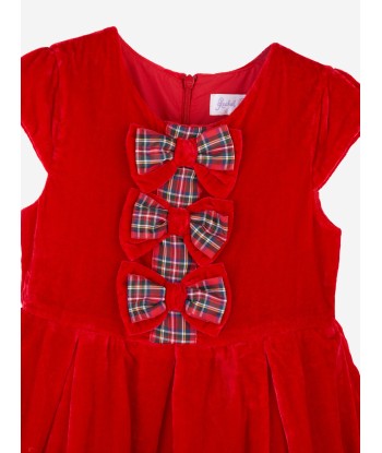 Rachel Riley Girls Tartan Bow Velvet Dress in Red Toutes les collections ici