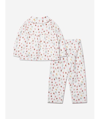 Rachel Riley Girls Floral Bear Pyjamas in Ivory Faites des économies