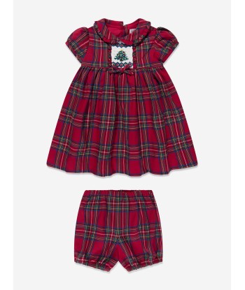 Rachel Riley Baby Girls Christmas Tree Dress And Bloomers in Red l'achat 