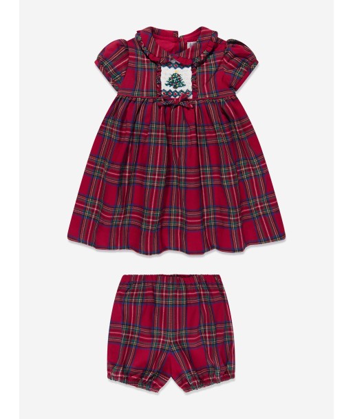 Rachel Riley Baby Girls Christmas Tree Dress And Bloomers in Red l'achat 