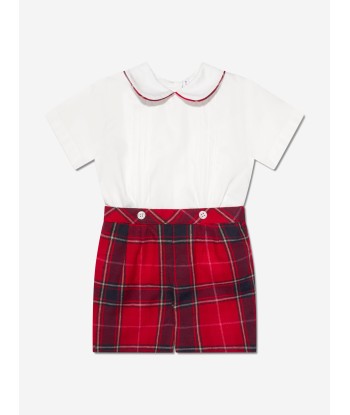 Rachel Riley Baby Boys Tartan Shorts Set in Red paiement sécurisé