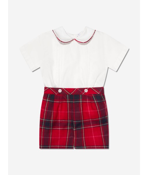 Rachel Riley Baby Boys Tartan Shorts Set in Red paiement sécurisé