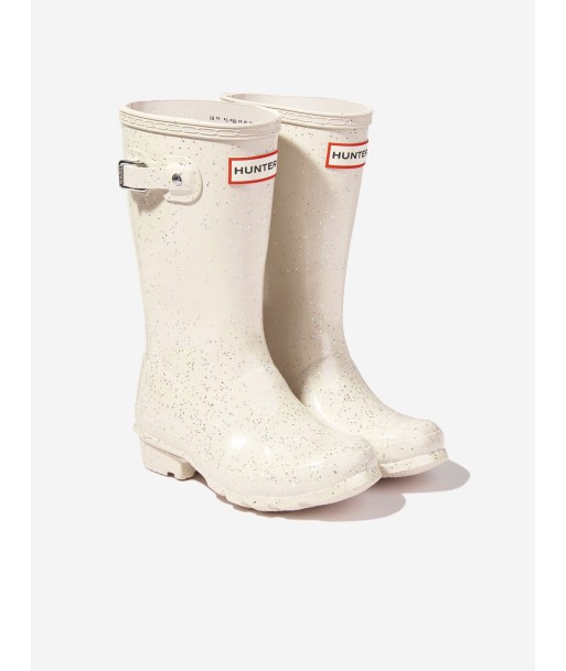 Hunter Kids Original Giant Glitter Wellingon Boots in Ivory JUSQU'A -70%! 