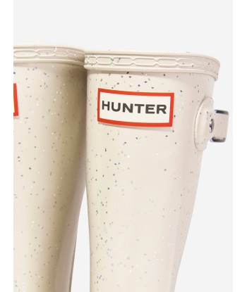 Hunter Kids Original Giant Glitter Wellingon Boots in Ivory JUSQU'A -70%! 