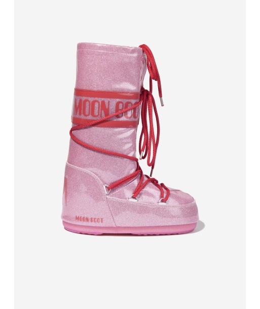 Moon Boot Girls Icon Glitter Snow Boots in Pink de l' environnement