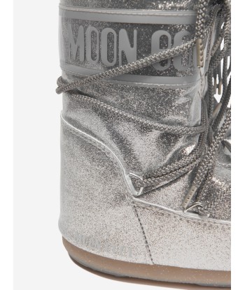 Moon Boot Kids Icon Glitter Snow Boots in Silver une grave pollution 