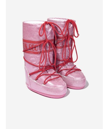 Moon Boot Girls Icon Glitter Snow Boots in Pink de l' environnement