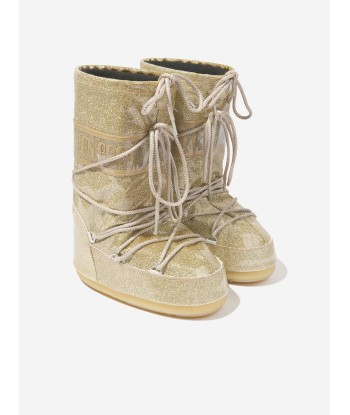 Moon Boot Kids Icon Glitter Snow Boots in Gold pour bénéficier 