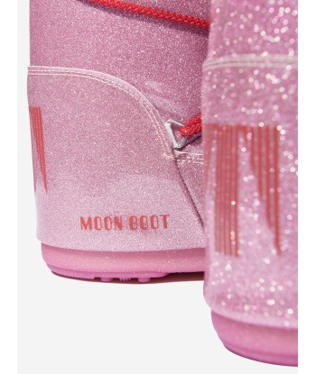 Moon Boot Girls Icon Glitter Snow Boots in Pink de l' environnement