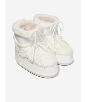 Moon Boot Kids Icon Lowo Faux Fur Snow Boots in White les ligaments