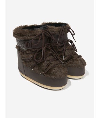 Moon Boot Kids Icon Lowo Faux Fur Snow Boots in Brown france