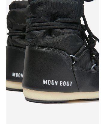 Moon Boot Kids Light Low Nylon Snow Boots in Black brillant des détails fins