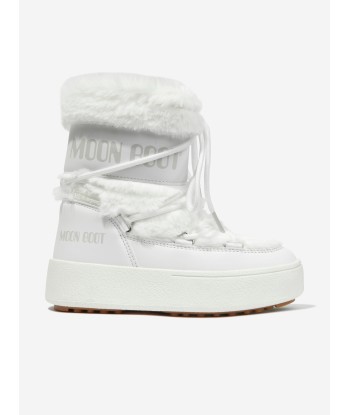 Moon Boot Girls JTrack Faux Fur Snow Boots in White à prix réduit toute l'année