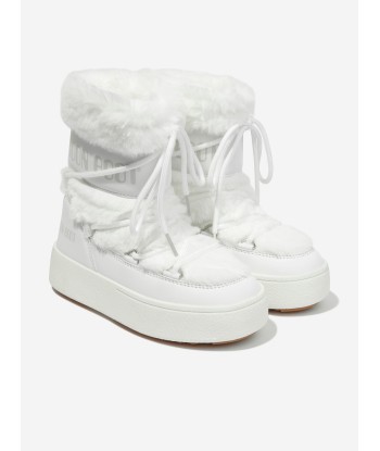 Moon Boot Girls JTrack Faux Fur Snow Boots in White à prix réduit toute l'année