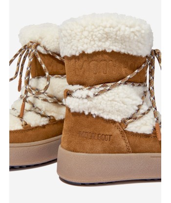 Moon Boot Girls Jtrack Shearling Snow Boots in Brown Economisez 