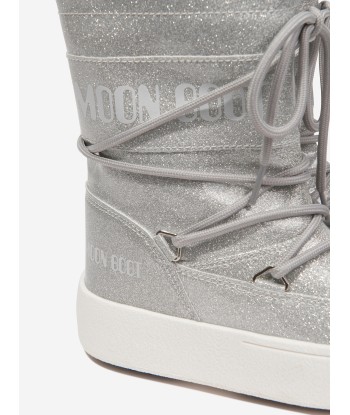 Moon Boot Kids JTrack Tube Glitter Snow Boots in Silver Véritable concentré