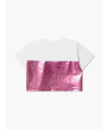 Pucci Girls Metallic Logo T-Shirt le des métaux précieux