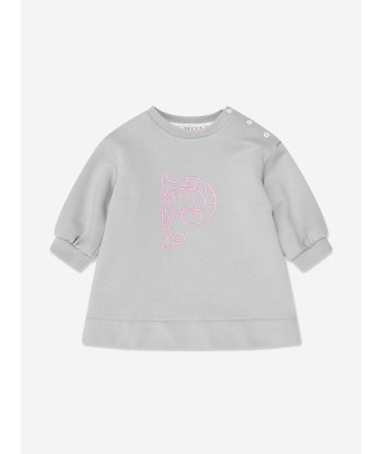 Pucci Baby Girls Logo Sweater Dress in Grey acheter en ligne