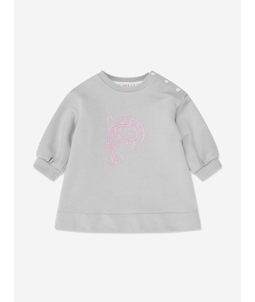 Pucci Baby Girls Logo Sweater Dress in Grey acheter en ligne