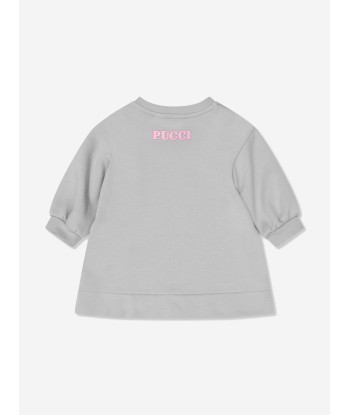 Pucci Baby Girls Logo Sweater Dress in Grey acheter en ligne