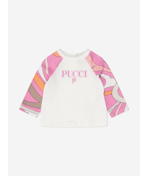 Pucci Baby Girls Long Sleeve T-Shirt in Ivory pour bénéficier 