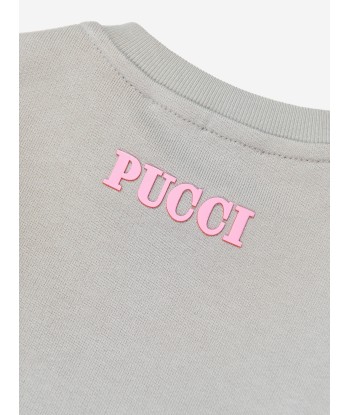 Pucci Baby Girls Logo Sweater Dress in Grey acheter en ligne