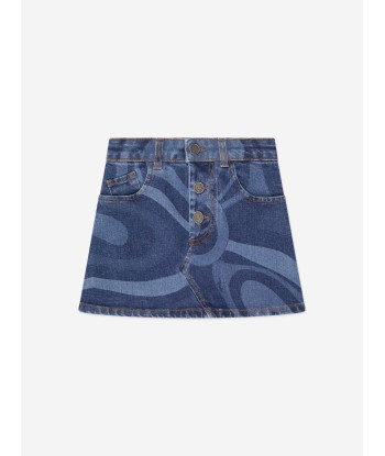 Pucci Girls Denim Skirt in Blue Le MVP de beaucoup