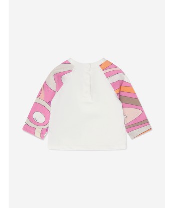 Pucci Baby Girls Long Sleeve T-Shirt in Ivory pour bénéficier 