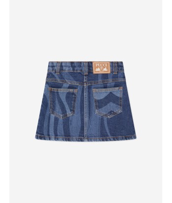 Pucci Girls Denim Skirt in Blue Le MVP de beaucoup