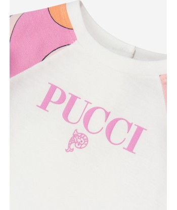 Pucci Baby Girls Long Sleeve T-Shirt in Ivory pour bénéficier 